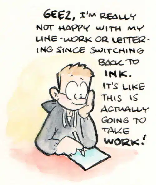 comic 3 - not happy with my linework