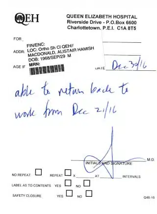doctor's note