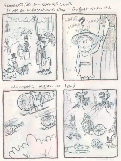 comic: helicopters landing