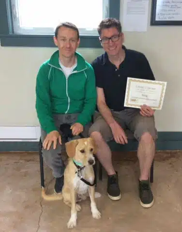 Getting our dog training certificate