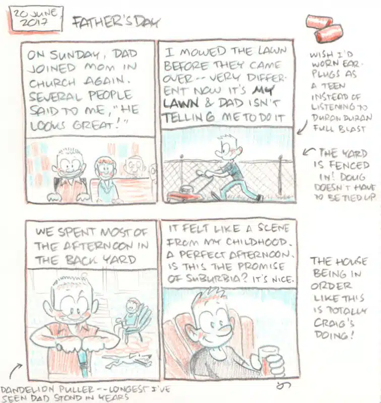 comic: Father's Day in the back yard