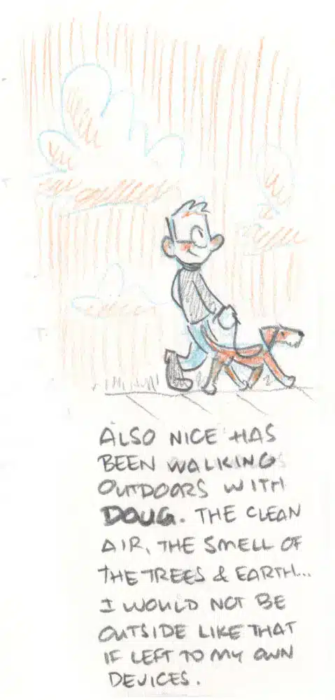 comic: walking Doug, getting air
