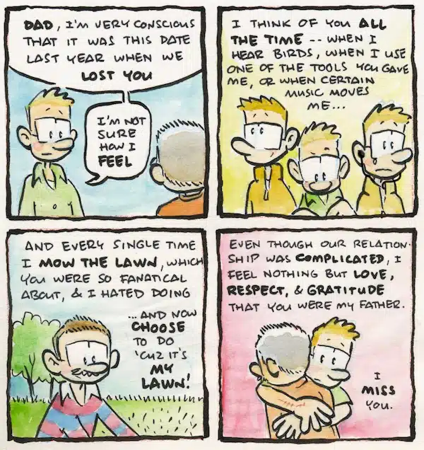 Comic: remembering Dad one year on