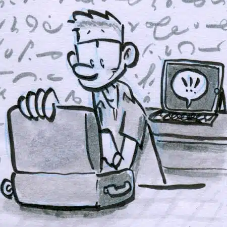 doodle: packing a suitcase