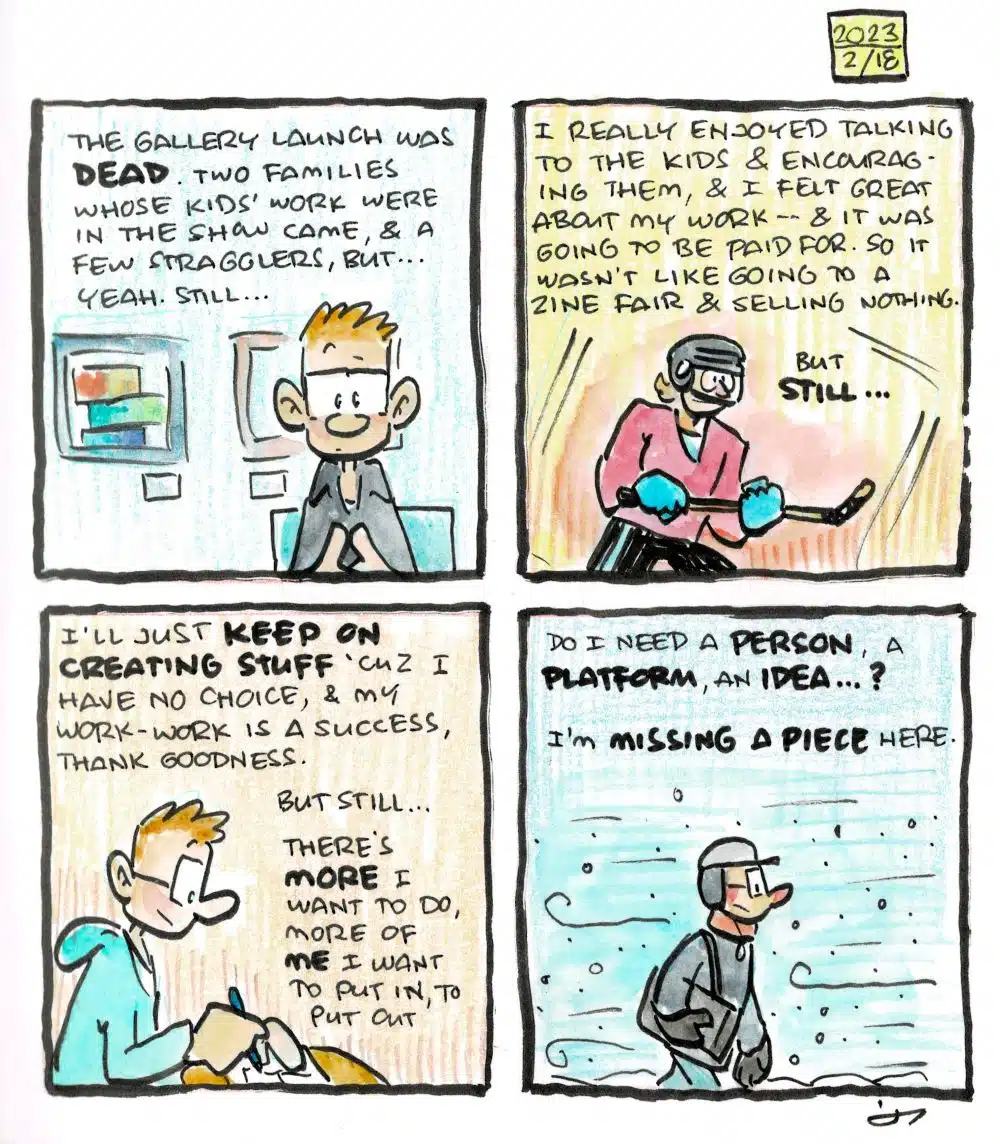 Diary comic: The winter games gallery opening didn't come to much