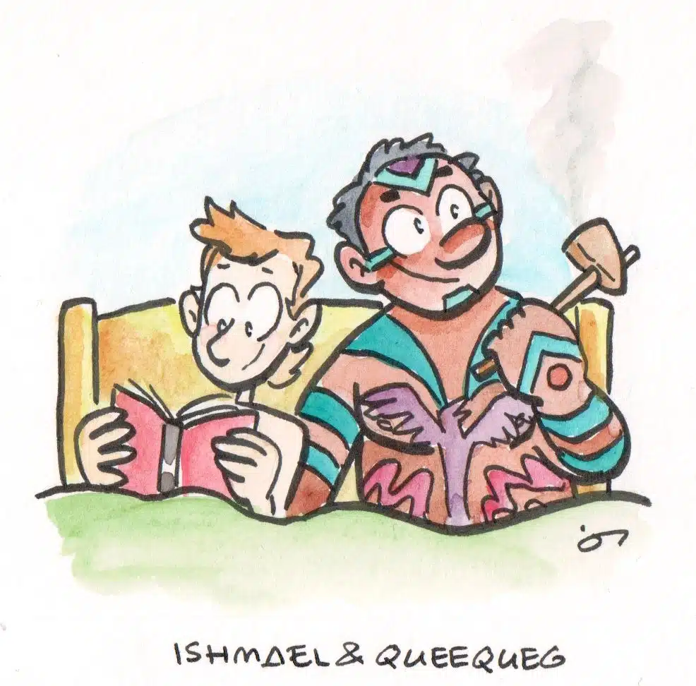 Cartoon: Ishmael and Queequeg