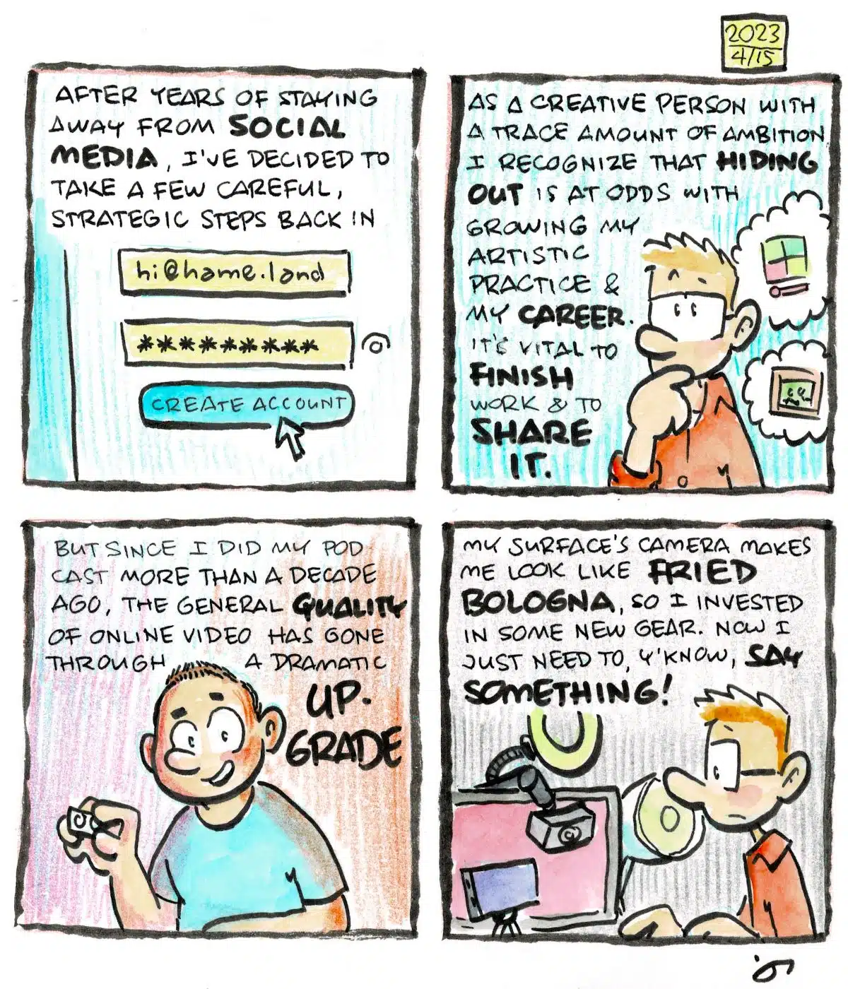 Diary comic: Getting back into social media... a bit