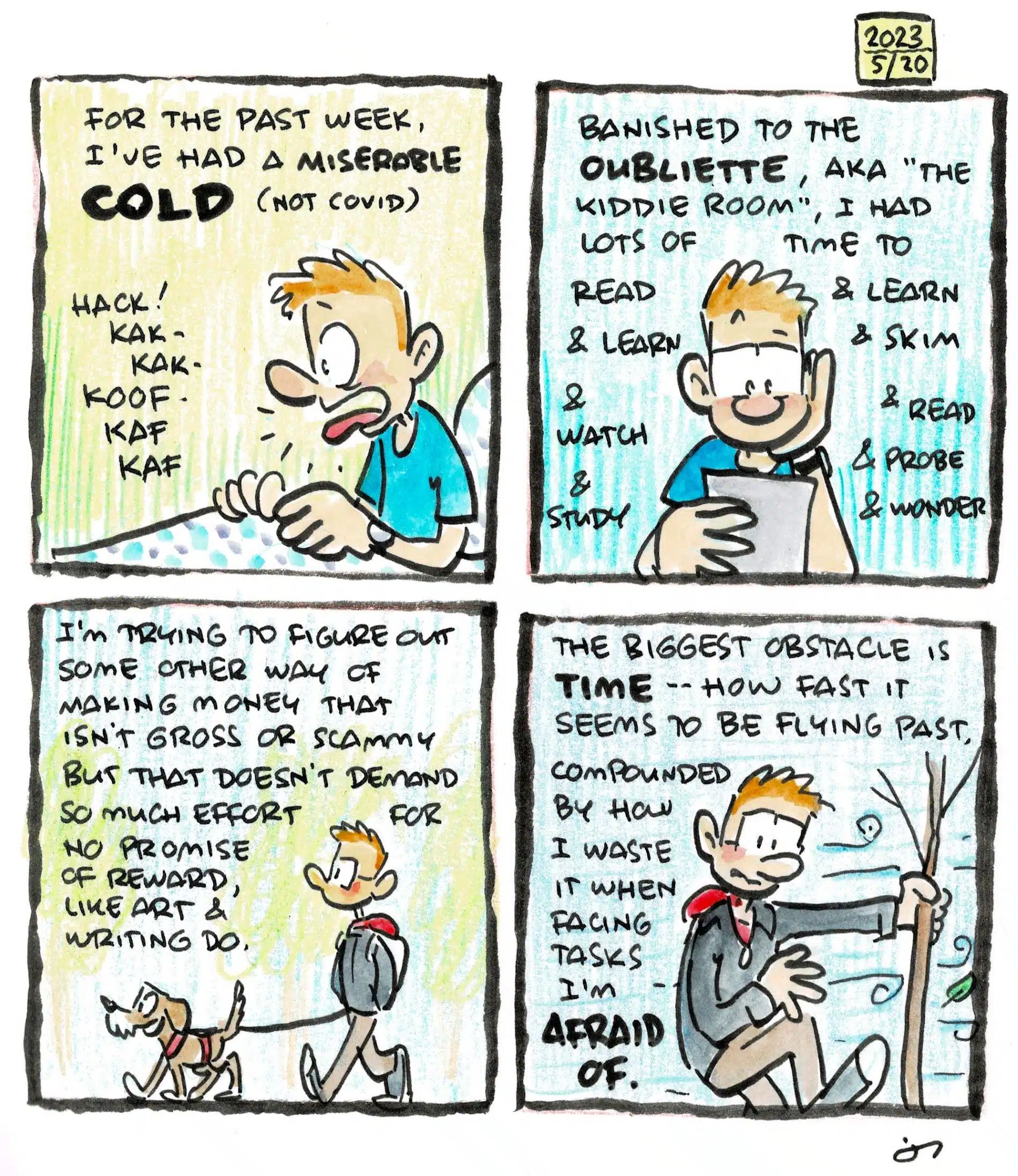 Diary comic: Getting over a cold, and trying to figure out what to do for extra money