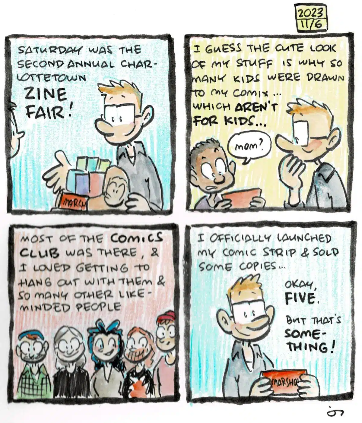 Diary comic: Hame attending the Charlottetown Zine Fair 2023