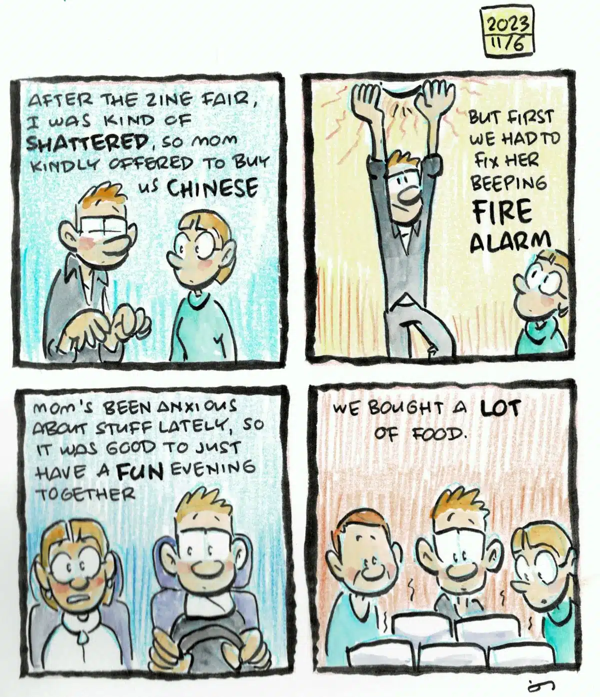 Diary comic: Ordering Chinese food after the zine fair