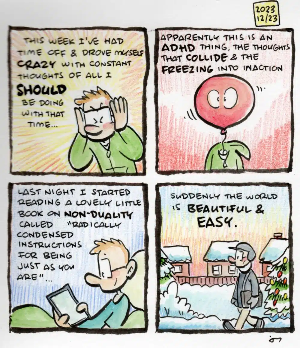 Diary comic: My head like a balloon as I drive myself crazy this week thinking about what I "should" be doing