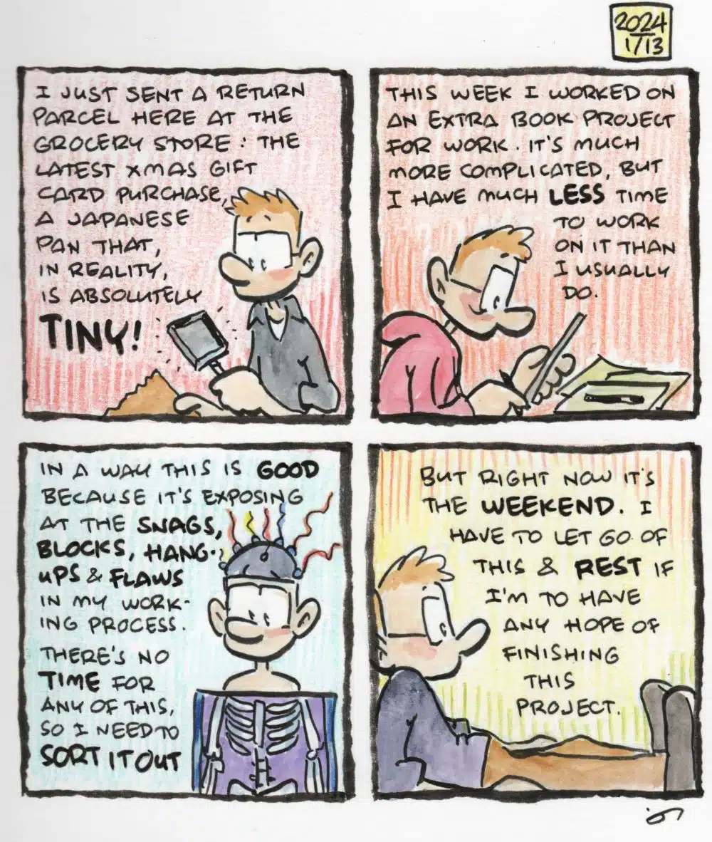 Diary comic: Returning Amazon xMas gifts, working hard on a complicated project